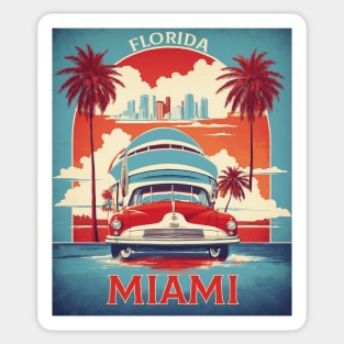 Miami Florida United States of America Tourism Vintage Poster Sticker